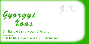 gyorgyi koos business card